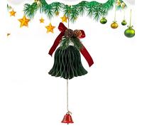 Christmas Bells, Paper Decorative Bells, Papers Holiday Hanging Bell, Traditional Ornament for Garland, Table, Tree, Door, Garden, Wall, Store, Classroom, Workplace, 4.33x13.77 inches, Green, Red