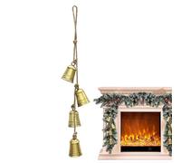 Christmas Bells | Seasonal Porch Decoration | Vintage Cow Bell Ornaments | for Home Decorator s Festival Planners Front Door Office Wreath Staircase Window Sill Mantel Wall Living Room