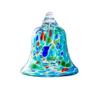 Christmas Bells - Tree Decorations Christmas | Aesthetic Party Decorations Glass Holiday Decor for Wall, Door, Window, Fireplace & Bedroom Wedding, Winter Holidays Indoor Outdoor Party Use, 8 x 9 cm