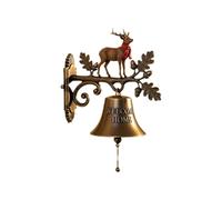 Christmas Bells, Vintage Welcome Doorbell Decor, 7.09 Inches Rustic Metal Hanging Ornament, Santa Claus Reindeer Snowman Design for Yard, Indoor, Outdoor, Home, Garden, Holiday, Festive Celebrations