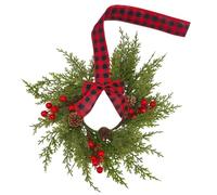 Christmas Berry Wreath, Artificial Greenery with Berry Bow Design, Holiday | Winter Christmas Wreath for Front Door Porch Living Room Window Indoor Outdoor