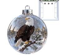 Christmas Bird Ornament Ball - 3D Holiday Charm Decoration | Hummingbird & Eagle Tree Pendant | Festive Hanging Ornament For Holiday Indoor Home Living Room Family Window Wall Fireplace Decorati