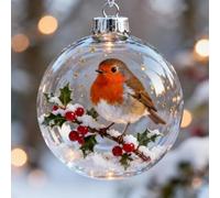 Christmas Bird Ornaments - Clear Bird Decor, Clear Birds Ornament for Christmas Tree | Winter Holiday Decoration Pendant for Railing, Window, Wall, Door, Store, Fireplace, Home Display, Commemorative