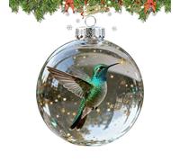 Christmas Bird Ornaments - Festive Hummingbird Decorations, Glitter Shatter Resistant Design, Eye Catching Hanging Accent for Home Wall Tree Party Display Holiday Decor, 2.76x2.76x2.76 pulgadas