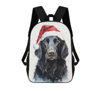 Christmas Black Cat Mochila Escolar, Mochila De Viaje, Mochila Universitaria, Mochilas Para Niñas Adolescentes, Sombrero de Papá Noel con capa plana, 17"