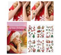 Christmas Body Stickers - 2.99x4.72 Inches 6 PiecesTemporary Body Decals, Temporary Christmas tatoos, Waterproof Santa Reindeer | Snowflake Decals Fake For Eye Arm Face Decor Kids