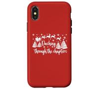 Christmas Book Lover Santa Dashing Through One More Chapter Carcasa para iPhone X/XS