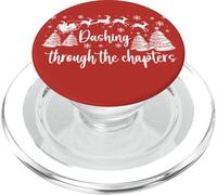 Christmas Book Lover Santa Dashing Through One More Chapter PopSockets PopGrip para MagSafe