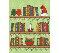 Christmas Bookshelf Composition Notebook: Holiday Lined Journal with Festive Books, Ornaments, Lights & Santa Hat Cover: 100 Lined Pages for Writing, ... Planning, Lists and Holiday Memories