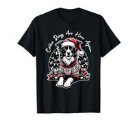 Christmas Border Collie Pun Collie Days Are Here Again Camiseta
