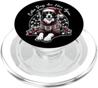 Christmas Border Collie Pun Collie Days Are Here Again PopSockets PopGrip para MagSafe