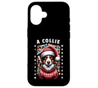 Christmas Border Collie Pun Walking In A Collie Wonderland Carcasa para iPhone 16