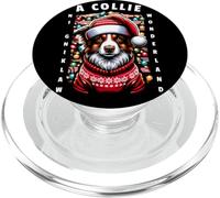Christmas Border Collie Pun Walking In A Collie Wonderland PopSockets PopGrip para MagSafe