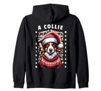Christmas Border Collie Pun Walking In A Collie Wonderland Sudadera con Capucha