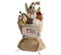 Christmas Bouquet,Centerpieces with Light,Artificial Flowers Doll Bouquet - for Home Winter Party Wedding Birthday Girlfriend