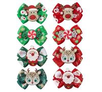 Christmas Bow Hair Clips, Cute Hair Clips Set, Decorative Hair Clips for Girls, Adorable Christmas Hair Accessories, Pack of 8 Christmas Clips, Festive Hair Headdress, Holiday Bow Hair Clips