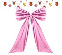 Christmas Bow, Large Home Decor with Tie, Oversized Christmas Bow with Long Streamers for Wall, Door, Wreath, Mantel, Staircase, Backdrop, Fence, Living Room, Bedroom, or Photo Booth Decoration