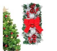 Christmas Bow Staircase Garland, Decorative Christmas Tree Bows, Craft Ornaments for Christmas, Staircase Garland for Outdoor Decor, Christmas Home Garden Decor, Festive Garland with Bows