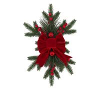 Christmas Bow Wreath - Elegant Pine Decor - Reusable Staircase Decoration | Banister Ornaments Wreath Garland Ribbons Wall Fireplace Mantel Garland Banister Home Office Party Wedding Holiday