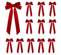 Christmas Bows - 12 Piece Wreath Ornaments, Tie with Clip, Decorative Holiday Bows Home Outdoor Farmhouse Wall Indoor Decoration Women Men Christmas Party DIY Crafts