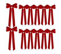 Christmas Bows - 12pcs Velvet 5.12 Inches, Christmas Tree Bows, Large Festive Design | Velvet Ribbon, Seasonal Style, Holiday Ornaments For Home Decor Across Doors, Walls, Wreaths