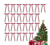 Christmas Bows - Bow Decoration - 7in Christmas Vintage - Set of 24 Velvet Tree Ornaments Festive Soft-Texture Bows Enhance Décor Beauty Durable Design for Trees Fences Home Holiday Seasonal Use
