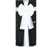 Christmas Bows Decoration, Giant Winter Holiday Organza Ribbons with Shimmer Finish, Large Decorative Bow for Cabinet Window Mantel Restaurant Wall Fence Dining Room Patio Holiday Celebration Display