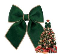 Christmas Bows - Festive Ribbon Accents Holiday Decorating | Fabric Loops with Vibrant Texture, Seasonal Display Accessories for Wreath Door Wall Staircase Mantel Home Office Event Arrangement