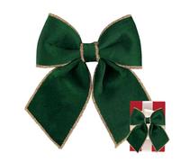 Christmas Bows - Festive Ribbon Accents Holiday Decorating | Fabric Loops with Vibrant Texture, Seasonal Display Accessories for Wreath Door Wall Staircase Mantel Home Office Event Arrangement