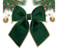 Christmas Bows - Festive Ribbon Accents Holiday Decorating | Fabric Loops with Vibrant Texture, Seasonal Display Accessories for Wreath Door Wall Staircase Mantel Home Office Event Arrangement