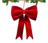 Christmas Bows - Holiday Decorations Christmas | Soft Fabric with Gold Trim, Elegant Ribbon Ornament for Front Door Wreath Staircase Mantel Wall Garden Windowsill or Living Room Decoration