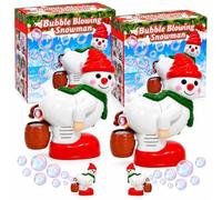 Christmas Bubble Blower Toy, Funny Farting Santa Claus & Snowman Styles | Automatic Bubble Machine with Lights and Music, Playful Holiday Gift, Indoor Outdoor Christmas Party Favor(Snowman*2)