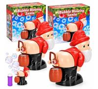 Christmas Bubble Blower Toy, Funny Farting Santa Claus & Snowman Styles | Automatic Bubble Machine with Lights and Music, Playful Holiday Gift, Indoor Outdoor Christmas Party Favor(Santa Claus*2)