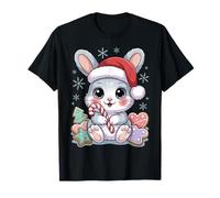 Christmas Bunny Cute Holiday Winter Cookie Scene Camiseta