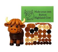 Christmas Button Ornament Craft Kit - Highland Cow Bunny Owl Raccoon Turtle Squirrel | Craft Buttons For Crafting - Make Your Own Christmas Decorations | Hanging Ornaments For The Home Bedroom Window