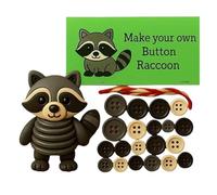 Christmas Button Ornament Craft Kit - Highland Cow Bunny Owl Raccoon Turtle Squirrel | Craft Buttons For Crafting - Make Your Own Christmas Decorations | Hanging Ornaments For The Home Bedroom Window