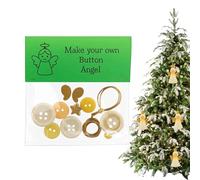 Christmas Button Ornament Kits - 50 Piece DIY Craft Set for Handmade Decoration, Creative Pendant Making Kit with Assorted Buttons for Kids Adults Rearview Mirror Bag Window Home Wall Party Favors