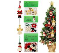 Christmas Button Ornament Kits, Santa Claus Angel Snowman Craft Set for