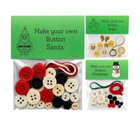 Christmas Button Ornament Kits - Santa Claus Angel Snowman Decorations | Pendant Charm Decorations Craft DIY Making Set For Adults Kids Rearview Mirror Tree Bag Window Home Wall Car Party Favors