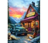 Christmas Cabaña en el bosque mágico Puzzles 300 Piezas Obra De Arte Decorativa Premium Plantas y animales de cuento de hadas Rompecabezas Familiar Para Adultos DIY Creativo Aliviar Estrés Portátil 30