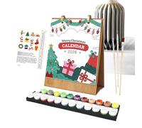 Christmas Calendar, Paintable Monthly Desk Calendar 2026, 8.86x7.17in Academic Art Supplies Planner for Home, Teacher, Classroom, Teens, Kids, Family, Fridge, School, and More