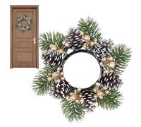 Christmas Candle Holder Rings - Decorative Greenery Garland Wreath, Artificial Floral Centerpiece | Elegant Seasonal Accent with Realistic Craft Design for Cabinet Dining Room Desktop Fireplace Party