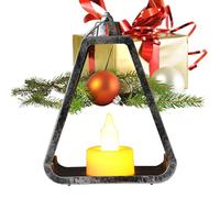 Christmas Candle LED Lantern - Decorative Garden Light for Home, Charming Tables with Warm Glow Function, Holiday Lantern for Yard Windowsill Living Room, 3.94x2.09x5.12 in