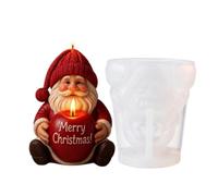 Christmas Candle Molds Nonstick - Funny Santa DIY Craft Supplies Merry | Moldes de silicona de Merry Christmas para cera epoxi de resina | Plaster Home Decor Office Desk Fireplace Party Holiday