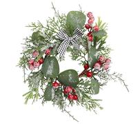 Christmas Candle Wreaths - Artificial Greenery Candle Holder Garland with Pine Cones and Berries, Adds Festive Warmth and Elegance, Decorative Holiday Centerpiece for Dining Table Fireplace Shelf Home