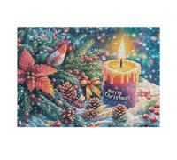 Christmas Candlelight Puzzles 300 Piezas Impossible Desafío Rompecabezas para Adultos Aliviar Estrés Decoración Hogar DIY Moderno Portátil 300 PCS