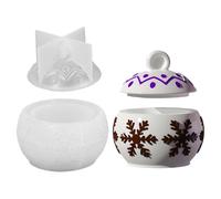 Christmas Candy Jar Mold with Lid - Resin Jar Silicone Mold | Easy Release Snowflake Design for Making Decorative Candle Holders Jewelry Boxes Resin Crafts Holiday Ornaments