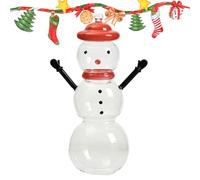 Christmas Candy Jar, Snowman Glass Container, Festive Treat Organizer, Decorative Lid Design, Holiday Centerpiece Accent Clear Jar, Perfect for Tabletop, Party, Wedding, Bedroom Decor, Transparent