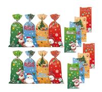 Christmas Candy Treatbags - 50 Pieces Favor Cookie Wrapping Sacks, Easy Carry Exquisite Partybags | Holiday Treatbags for Families Friends Kids Christmas Party Giffts Packaging Accessories