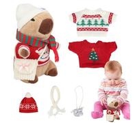 Christmas Capybara Plance - Animal de Peluche Capybara, Lindo de Peluche | Vestir al Juguete con Accesorios de ropa, Regalo educativo interactivo para Niños Niñas Deco